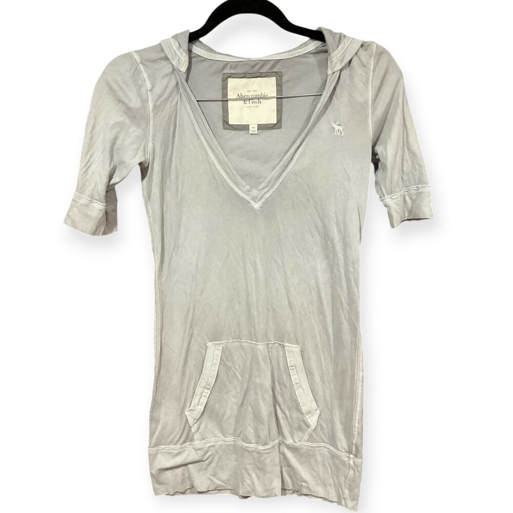 Y2K Abercrombie & Fitch Top Women Gray XS 100% Cotton